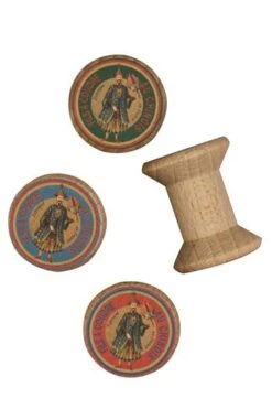 4 Bobines Bois Miniatures étiquettes Fil Au Chinois