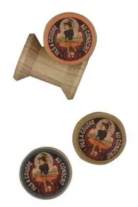 4 Bobines Bois Miniatures étiquettes Fil Au Conscrit