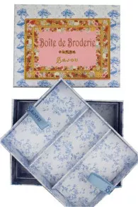 Boîte à Couture Vide Broderie Rose