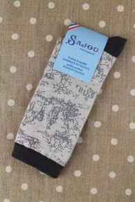 Chaussettes Toile De Jouy écru Noir 41/43 3 Chaussettes Toile De Jouy écru Noir 41/43 – Image 3
