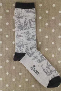 Chaussettes Toile De Jouy écru Noir 41/43 4 Chaussettes Toile De Jouy écru Noir 41/43 – Image 4