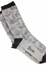 Chaussettes Toile De Jouy écru Noir 41/43