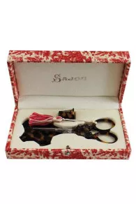 Ciseaux Broderie écaille Fleur Nécessaire Jouy Rouge