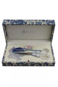 Ciseaux Broderie Nacre Croix Nécessaire Jouy Bleu