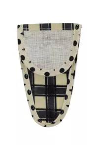 Etui Porte-ciseaux Toile Cirée Carreaux Noirs - M
