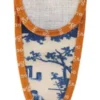 Etui Porte-ciseaux Toile De Jouy Bleue-orange - L