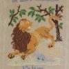 Fils Broderie Point De Croix Le Lion Et Le Rat