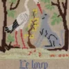 Fils Broderie Point De Croix Le Loup Et La Cigogne