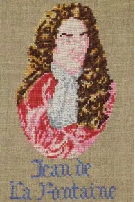 Fils Broderie Point De Croix Portrait La Fontaine