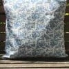 Housse Coussin 40 X 40cm Toile De Jouy Miniature Bleue