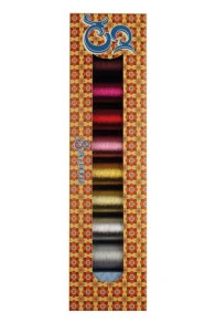 Huit Bobines Fil Métallisé Rose Shocking Boîte Cadeau