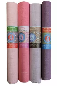 Lin à Broder 12 Fils Au Cm Lot 4 Coupons Roses/mauves