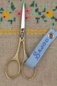 Paire De Ciseaux Broderie Soleil Aurifiée