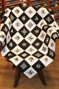 Plaid à Broder Wissant Laine Saint-Pierre/Tonkin