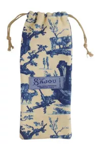 Pochon De Rangement Ciseaux Toile De Jouy Bleue