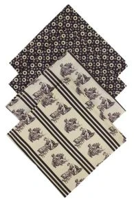 Quatre Serviettes Offrande Gris 1 Et 2