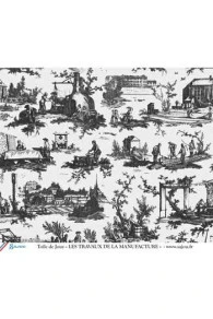 T-shirt Gris Chiné Toile De Jouy Noir Taille M 3 T-shirt Gris Chiné Toile De Jouy Noir Taille M – Image 3