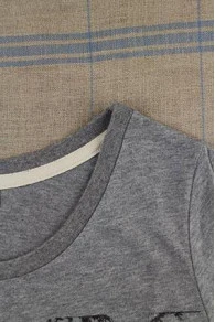 T-shirt Gris Chiné Toile De Jouy Noir - Taille S 4 T-shirt Gris Chiné Toile De Jouy Noir - Taille S – Image 4