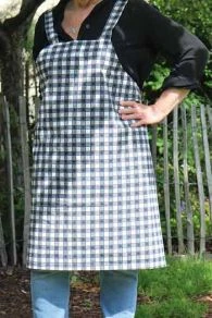 Tablier Japonais Tissu Carreaux Noir Et écru