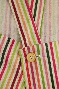 Tablier Japonais Tissu Rayures Rose Et Vert -Maison Sajou tablier japonais tissu rayures rose et vert 3