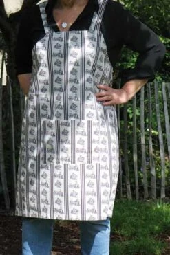 Tablier Japonais Toile De Jouy Grise