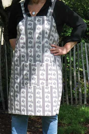 Tablier Japonais Toile De Jouy Grise 1 Tablier Japonais Toile De Jouy Grise