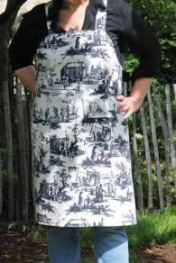 Tablier Japonais Toile De Jouy Noire