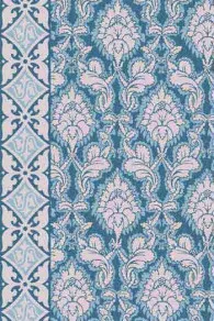 Tissu Coton Au Mètre Damas Bleu