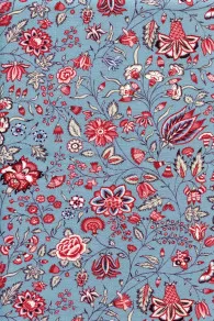 Tissu Indienne Au Mètre Fond Bleu N°21