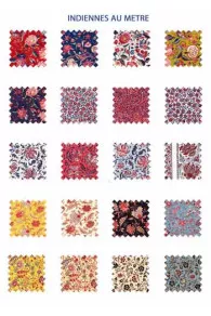 Tissu Indienne Au Mètre Fond Crème N°15