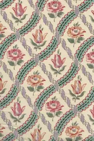 Tissu Indienne Au Mètre Fond Crème N°75