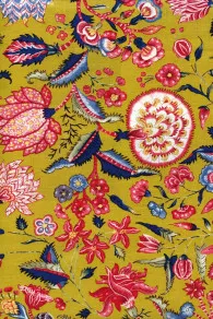 Tissu Indienne Au Mètre Fond Moutarde N°05