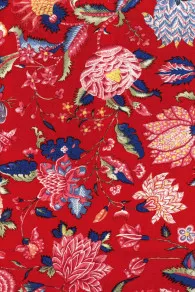 Tissu Indienne Au Mètre Fond Rouge N°01