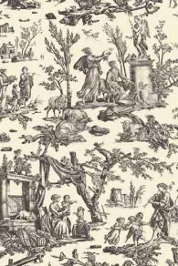 Toile De Jouy Grise Au Mètre Offrande Amour