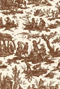 Toile De Jouy Marron Au Mètre Abreuvoir