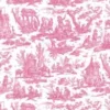 Toile De Jouy Rose Au Mètre Motif Miniature