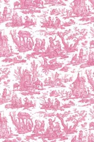 Toile De Jouy Rose Au Mètre Motif Miniature