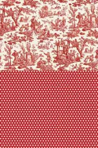 Toile De Jouy Rouge Au Mètre Motif Miniature 3 Toile De Jouy Rouge Au Mètre Motif Miniature – Image 3