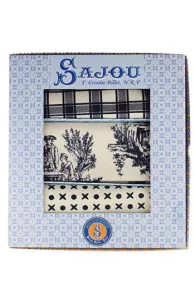 Toiles De Jouy Noire-ecrue 3 Coupons Boîte Cadeau