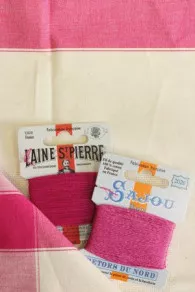 Torchon à Broder Coton Centre Toile Aïda - Fuchsia 3 Torchon à Broder Coton Centre Toile Aïda - Fuchsia – Image 3