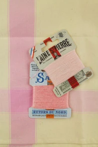 Torchon à Broder Coton Centre Toile Aïda - Rose 3 Torchon à Broder Coton Centre Toile Aïda - Rose – Image 3