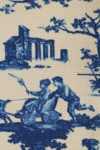 Torchon Coton Toile De Jouy Bleue 3 Torchon Coton Toile De Jouy Bleue – Image 3