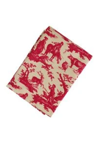 Torchon Coton Toile De Jouy Rose