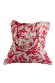 Tote Bag Toile De Jouy Plaisirs Rose