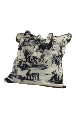 Tote Bag Toile De Jouy Travaux Noir