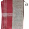 Trousse Lin Carreaux Naturel/rouge